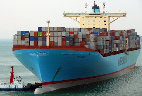 Speed of a Container Ship