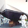 Bottom painting boat hull